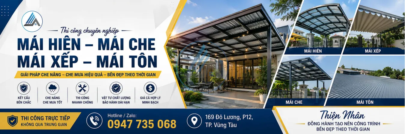 Thi công Mái hiên – Mái che – Mái xếp – Mái tôn