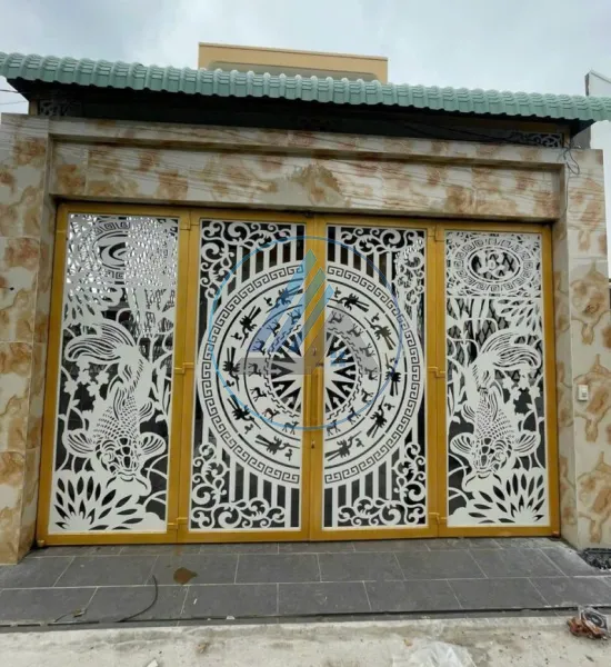 Mẫu cửa sắt CNC hoa văn đẹp