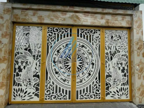Mẫu cửa sắt CNC hoa văn đẹp