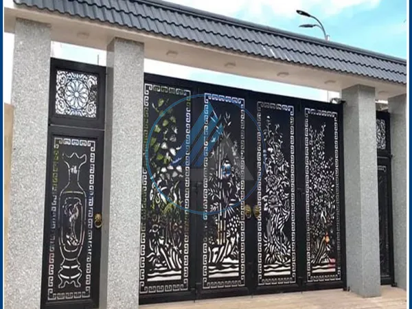 Mẫu cửa sắt CNC hoa văn đẹp