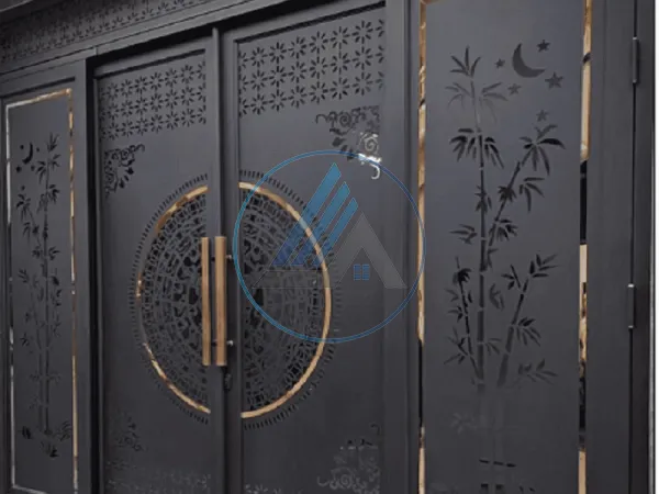 Mẫu cửa sắt CNC hoa văn đẹp